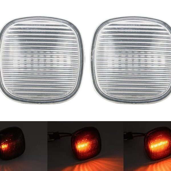 Комплект странични LED динамични мигачи за Audi A3 1996-1999, A4 1994-1998, A8 1994-2002 с бяла основа, ляв + десен