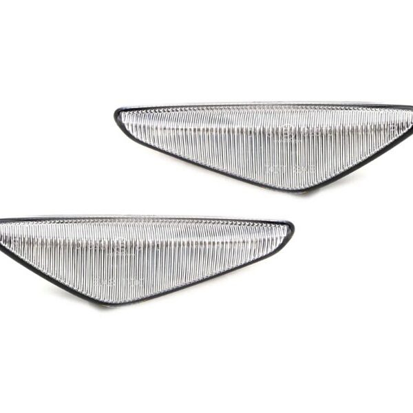 Комплект странични LED динамични мигачи за BMW X3 F25 2010-2013, X5 E70, E71 2007-2012 с бяла основа, ляв + десен