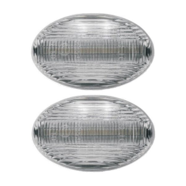 Комплект странични LED динамични мигачи за Mercedes A класа W168 1997-2004, Citan W415 2012-2020, Vito W639 2003-2014, W447 2014-2020 с бяла основа, ляв + десен