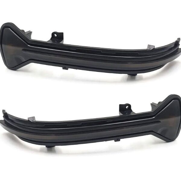 Тунинг LED динамични мигачи за странични огледала на BMW серия 5 G30, G31, M5 F90 2017-2020, серия 6 GT G32 2017-2020, серия 7 G11, G12 2015-2019 с опушена основа, ляв + десен