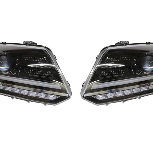 LED фарове Osram за VW Amarok след 2010 година с черна основа, за модела с халогенни фарове