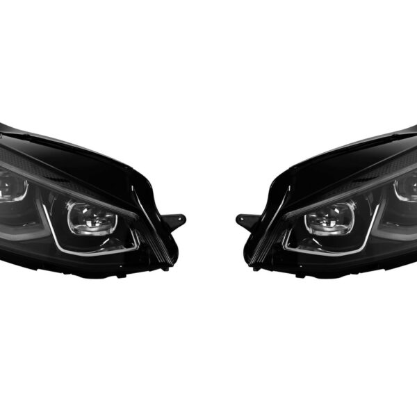 Комплект тунинг Full LED фарове за Volkswagen Golf 7 2014-2019 с черна основа за моделите с халогенни фарове, ляв и десен