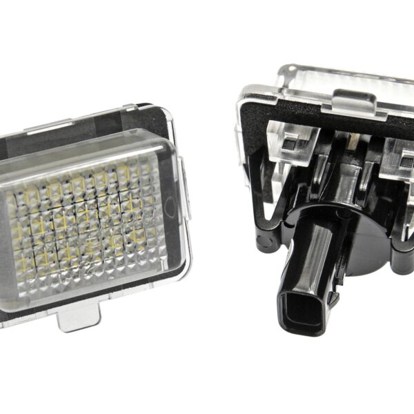 Комплект LED плафони за регистрационен номер на Mercedes C класа, E класа, S класа, CL, CLS, CLA, SL, ляв и десен