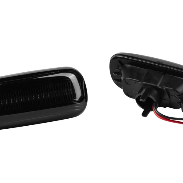 Комплект динамични LED странични мигачи за Audi A3 2006-2013, A4 2002-2008, A6 2002-2005, A8 2004-2009, TT 2007-2011 с опушена основа, ляв + десен