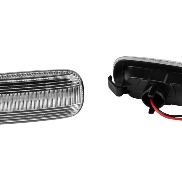 Комплект динамични LED странични мигачи за Audi A3 2006-2013, A4 2002-2008, A6 2002-2005, A8 2004-2009, TT 2007-2011 с хром основа, ляв + десен