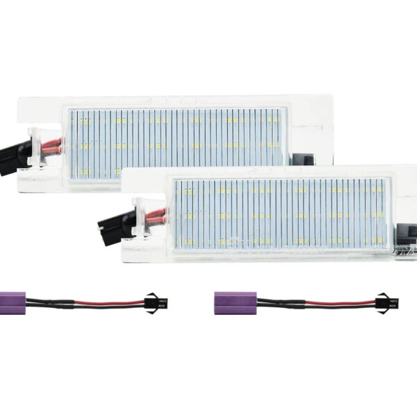 Комплект LED плафони за регистрационен номер на Alfa Romeo 147 2000-2010 бензин и дизел, Alfa Romeo 165 1997-2002 бензин, без версия GTA, Alfa Romeo 156 TD.ID. 1997-2002, 159 2004-2011, 166 Bz-Ds 1998-2007, Giulietta 2010-2017, GT 2003-2010, Brera Co