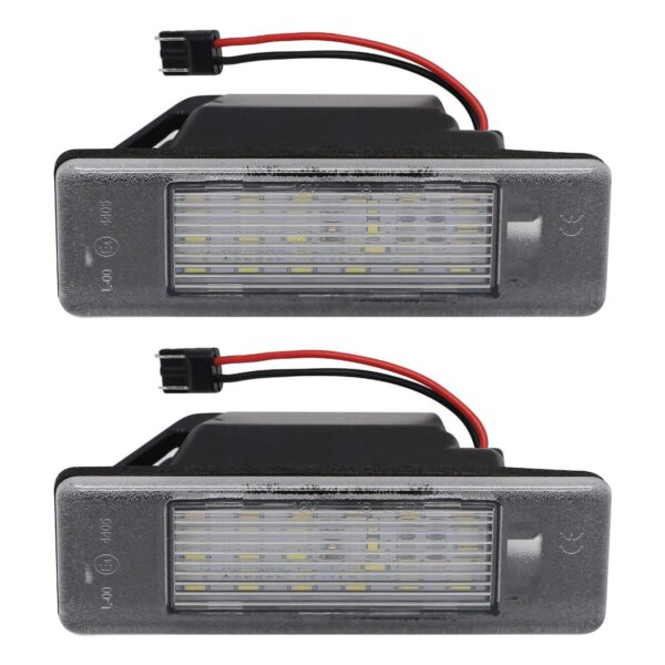 Комлект LED плафони за регистрационен номер на Nissan Juke 2011-2017, NV200 2013-2020, Tiida 2011-2016, X-trail 2007-2013, Qashqai 2017-2019, Infiniti Q50L 2014-2018