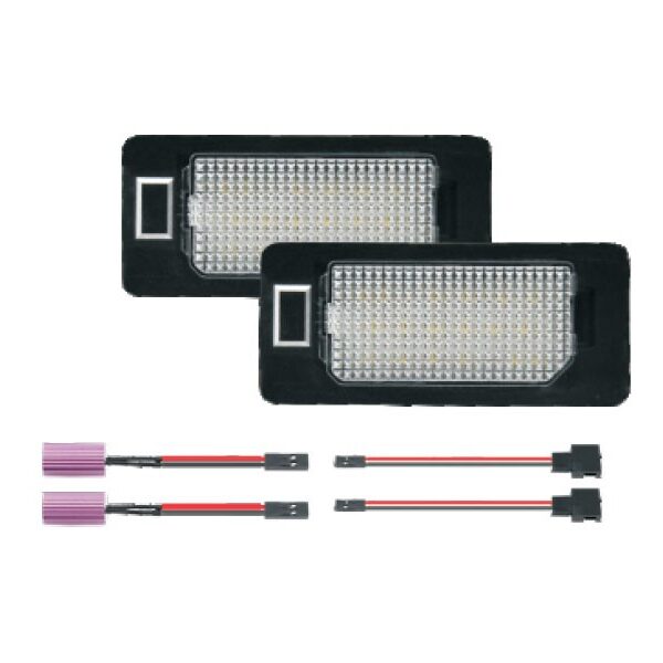 Комплект LED плафони за регистрационен номер на Skoda Octavia 5E3, Fabia NJ3, Rapid NH1, NH3, Rapid Spaceback NH1, NH3, Superb комби 3T5, 3V5, Yeti, ляв и десен
