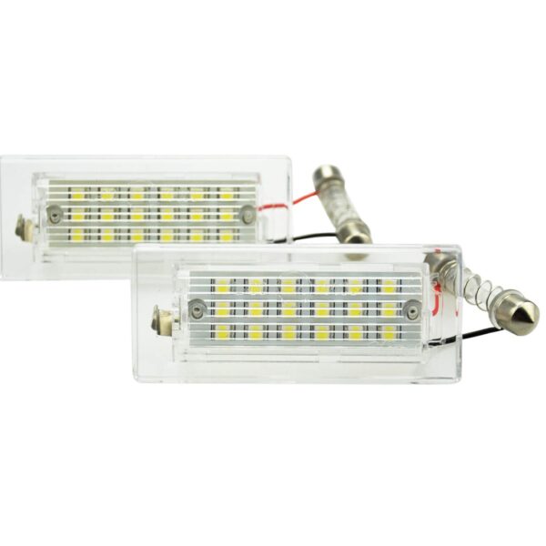Комплект LED плафони за регистрационен номер на BMW X3 E83 2003-2010, X5 E53 1999-2006, ляв и десен
