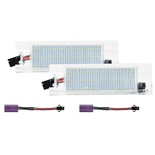 Комплект LED плафони за регистрационен номер на Opel Astra H,Astra J,Corsa C,Corsa D,Insignia,Meriva A,Vectra D,Tigra B,Zafira B, ляв и десен