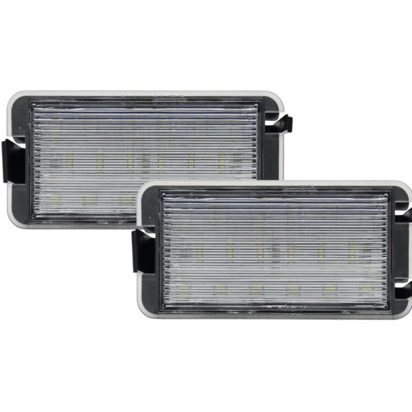 Комплект LED плафони за регистрационен номер на Seat Altea 2004-2014, Arosa 1997-2004, Ibiza 1999-2009, Cordoba 1999-2009, Leon 1999-2006, Toledo 1999-2009, ляв и десен