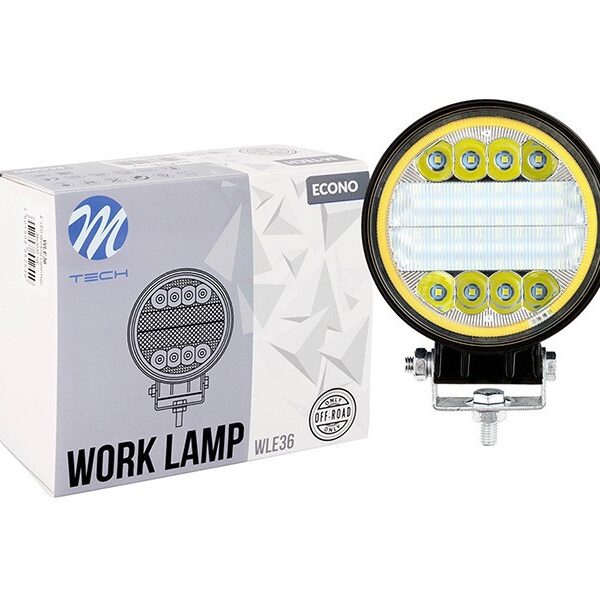 "LED работна лампа M-tech 5"" с 33 SMD диода 10-32V DC, 33W, 6500K, 2590lm, 112x112x45mm, 1 брой"