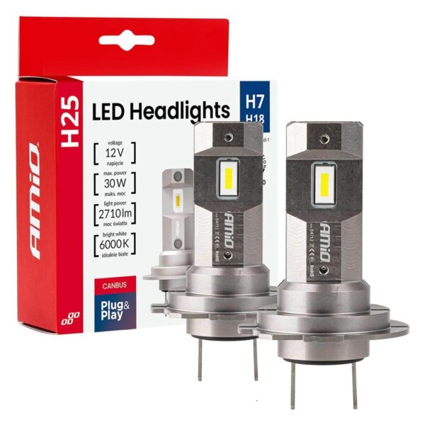 LED система Amio серия H25 Canbus H7 30W, 12V, 6000K, 2710lm