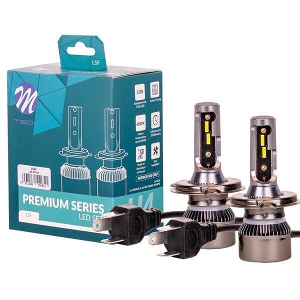 LED система M-tech Compact за фарове H4 студено бяла светлина, 12-24V, 25W, 6500K, 6400LM, P43t