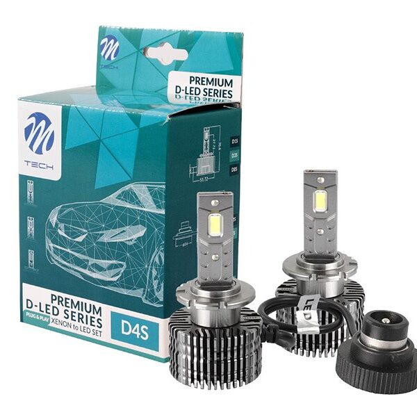 LED система M-tech Canbus за фарове D4S студено бяла светлина, 85V, 35W, 6000K, 8400LM, PK32d-5