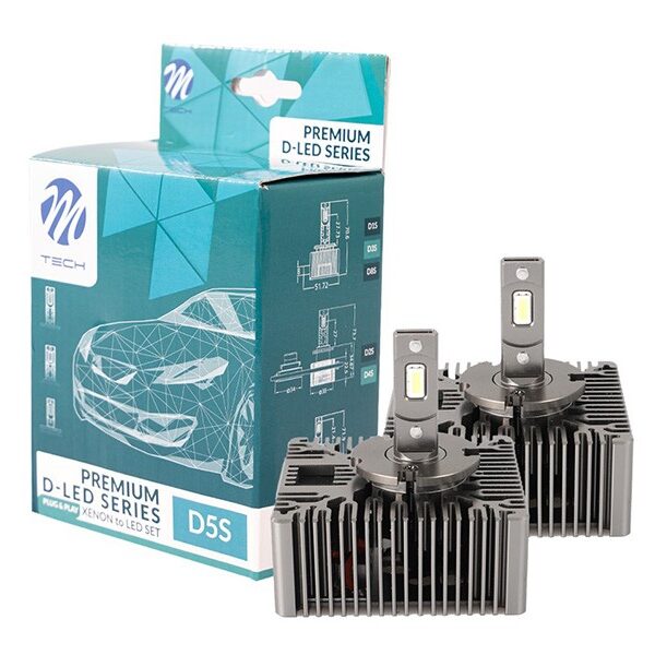 LED система M-tech Canbus за фарове D5S студено бяла светлина, 12V, 35W, 6000K, 8400LM, PK32d-7