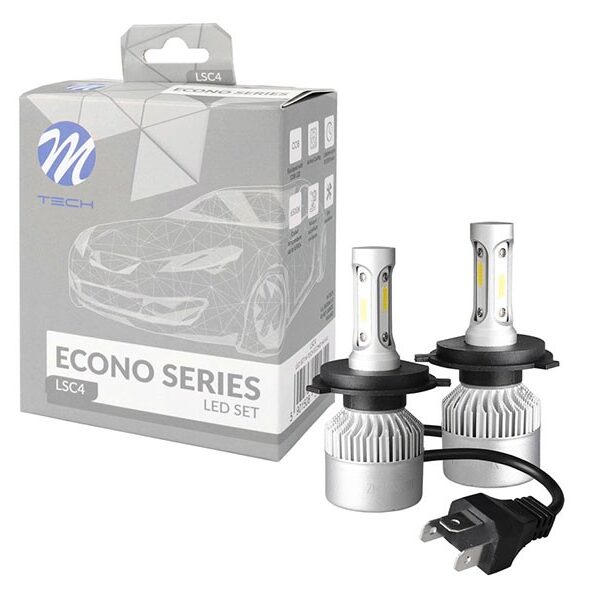 LED система M-tech Econo за фарове H4 студено бяла светлина, 9-32V, 80W, 6500K, 10000LM, P43t