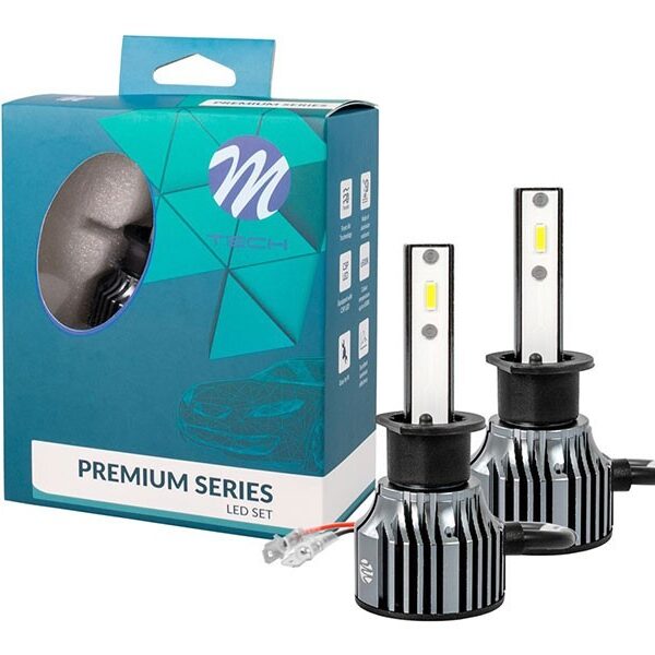 LED система M-tech Premium Series за фарове H1 студено бяла светлина, 9-32V, 50W, 6500K, 5000LM, P14.5s