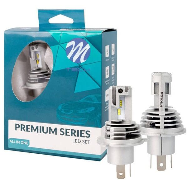 LED система M-tech Premium Series за фарове H4, H19 студено бяла светлина, 9-32V, 50W, 6500K, 5000LM, P43t