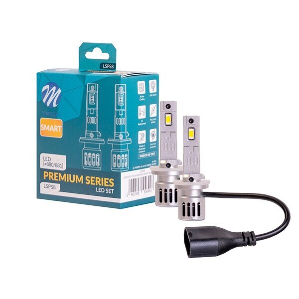 LED СИСТЕМА M-TECH PREMIUM SMART SERIES ЗА ФАРОВЕ H27W/1-2 СТУДЕНО БЯЛА СВЕТЛИНА, 12V, 70W, 6000K, 4000LM