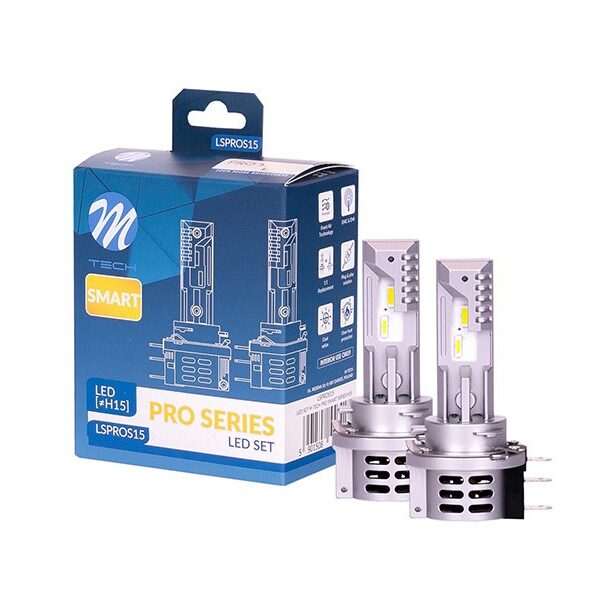 LED система M-tech Pro Smart за фарове H15, студено бяла светлина, 12V, 36W, 6000K, 4600lm