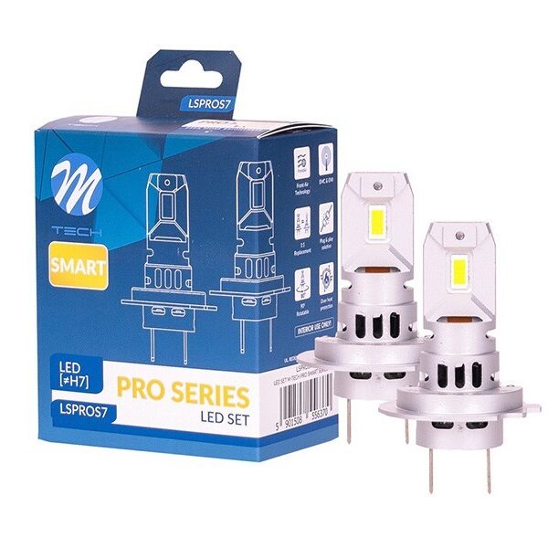 LED система M-tech Pro Smart за фарове H7, студено бяла светлина, 12V, 42W, 6000K, 4600lm