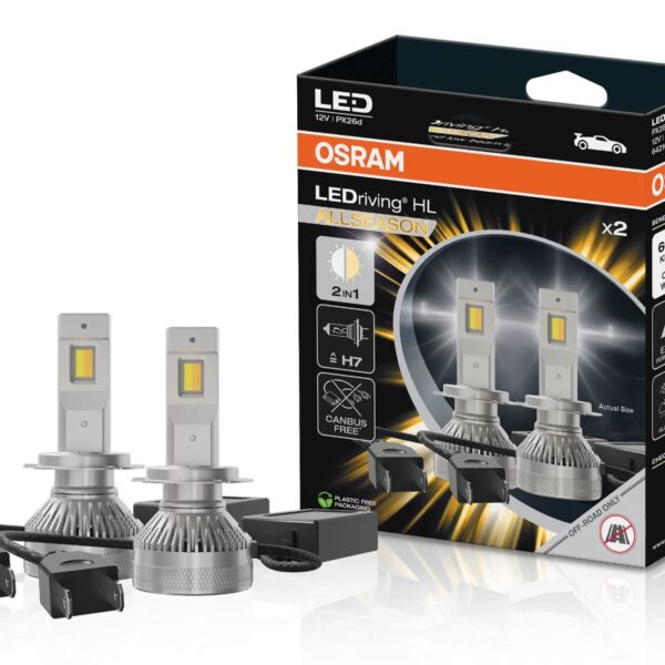 LED система Osram Allseason H7 12V, 45W, 4000 lm (6000K и 2700K)