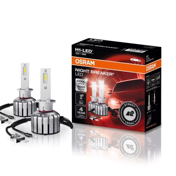LED система Osram за фарове H1 Night Breaker студено бяла светлина, 12V, 16W, 6000K, 1550LM