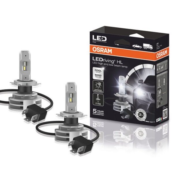 LED система Osram за фарове H4, генерация 2, студено бяла светлина, 12V/24V, 14W, P43t