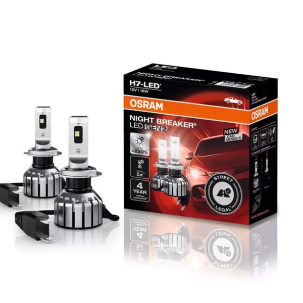 LED система Osram за фарове H7 Night Breaker GEN2 студено бяла светлина, 12V, 16W, 6000K, 1500LM