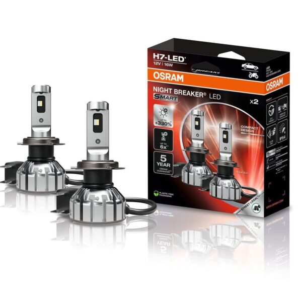 LED система Osram за фарове H7 Night Breaker Smart студено бяла светлина, 12V, 16W, 6000K, 1550LM