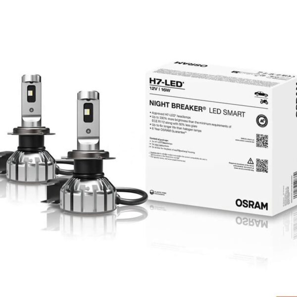 LED система Osram за фарове H7 Night Breaker Smart студено бяла светлина, 12V, 16W, 6000K, 1550LM
