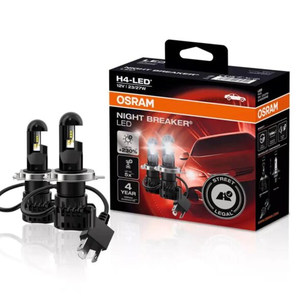 LED система Osram за фарове H4 Night Breaker студено бяла светлина, 12V, 27/23W, 6000K, 1650/1000LM