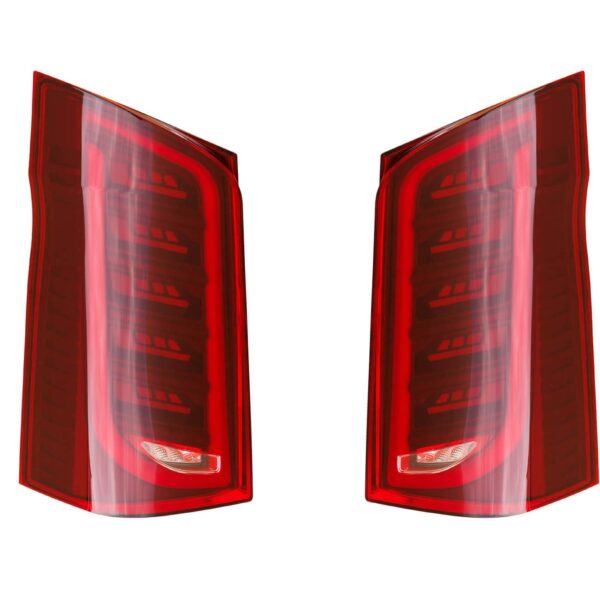 Комплект тунинг LED стопове тип Maybach за Mercedes V класа W447 2014-2024 с червена основа, ляв и десен