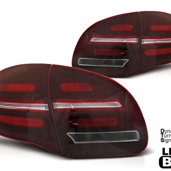 Комплект LED стопове за Porsche Cayenne 2010-2015, червено опушена основа, ляв и десен