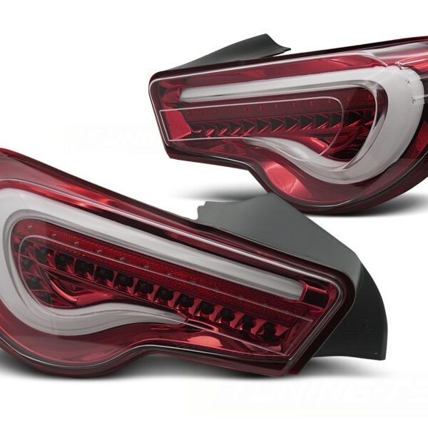 Комплект тунинг LED стопове за Toyota GT86 2012-2021 червено/бели, ляв и десен