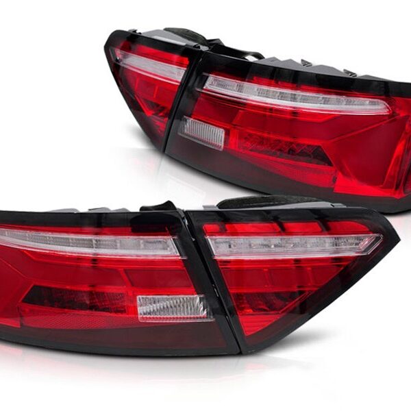 Комплект тунинг LED стопове за Audi A5 2011-2016 с червена основа, с динамичен мигач, ляв и десен