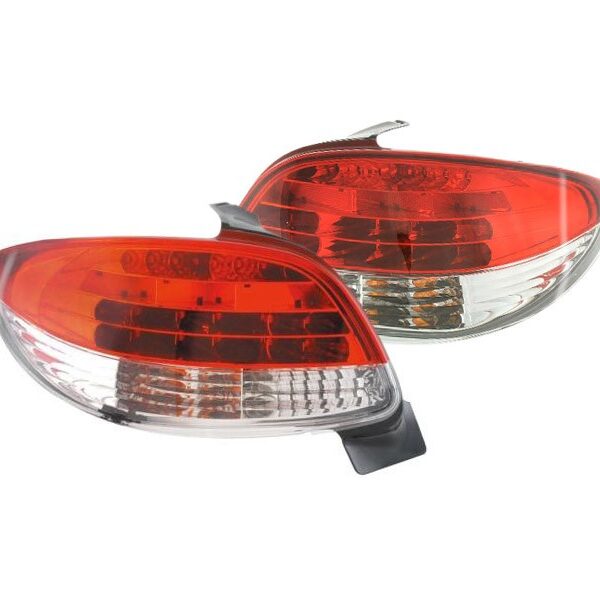 Комплект тунинг LED стопове за Peugeot 206 1998-2005 с бял мигач , ляв и десен