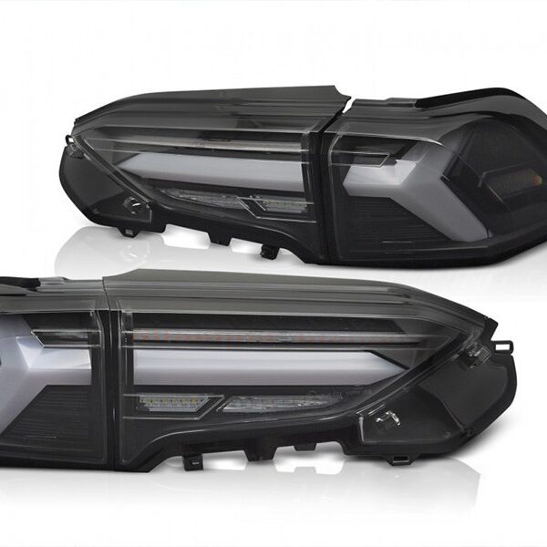 Комплект тунинг LED стопове за Toyota Rav4 след 2019 година, черна основа, с динамичен мигач, ляв и десен