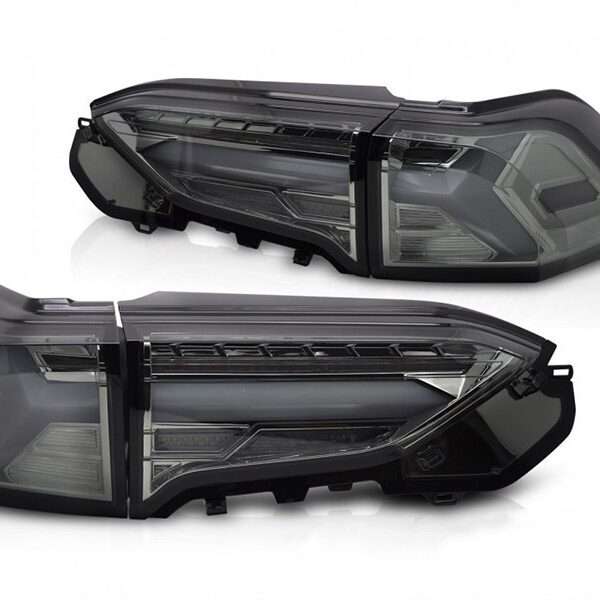 Комплект тунинг LED стопове за Toyota Rav4 след 2019 година, опушена основа, с динамичен мигач, ляв и десен