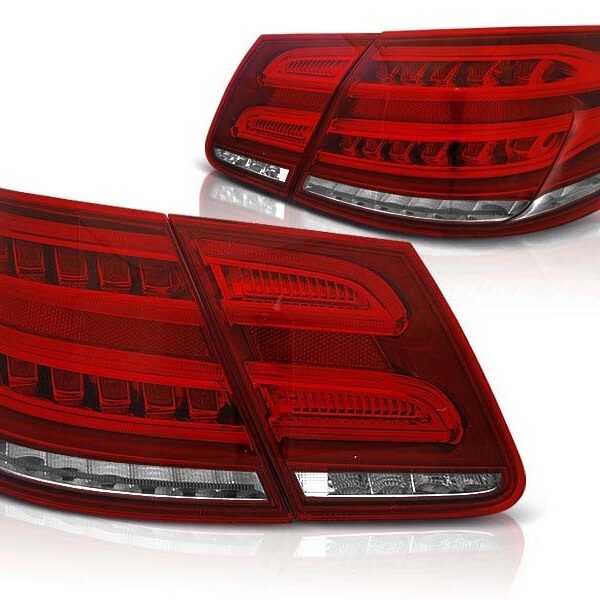 Комплект тунинг LED стопове за Mercedes W212 E-класа 2009-2013 седан, версия с led мигачи във фабричните стопове , ляв и десен