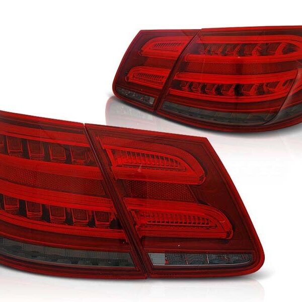 Комплект тунинг LED стопове за Mercedes W212 E-класа 2009-2013 седан, версия с led мигачи във фабричните стопове , ляв и десен