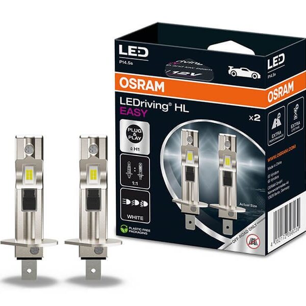 Комплект 2 броя LED крушки Osram Easy H1 12V, 9W, 6500K, 1100lm