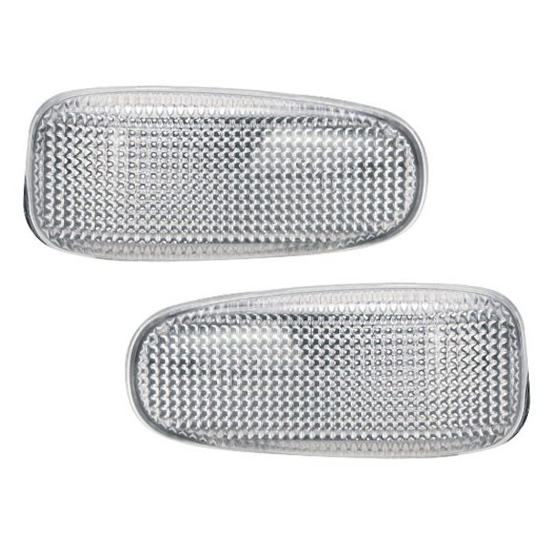 Комплект странични OEM мигачи за Mercedes C класа W202 1993-2000, E класа W124 1984-1995, W210 1995-2002, CLK C208 1997-2002, SLK R170 1996-2004, Vito W638 1996-2003, Sprinter 1995-2006, Volkswagen LT 1996-2005 с бяла основа, ляв + десен