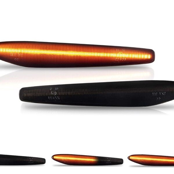 Комплект странични LED динамични мигачи за Alfa Romeo 159 2005-2011, Brera 2005-2010, Spider 2006-2010 с опушена основа, ляв + десен