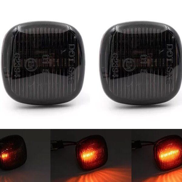Комплект странични LED динамични мигачи за Audi A3 1996-1999, A4 1994-1998, A8 1994-2002 с опушена основа, ляв + десен