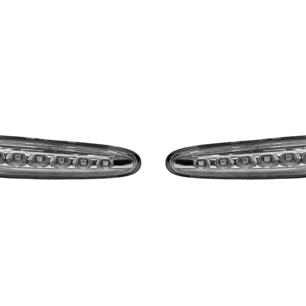 Комплект странични LED мигачи за BMW E81,E82,E87,E88,E46,E90,E91,E92,E93,E60,E61,E83,E84 с хром освана, ляв + десен