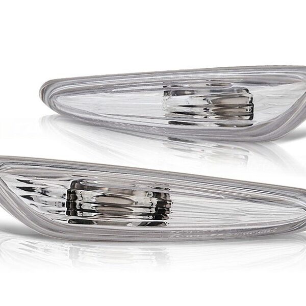 Комплект странични мигачи за BMW серия 3 E46 седан/комби 2001-2005/серия 5 E60/E61 2003-2010/X3 E83 2003-2010 с хром освана ляв + десен