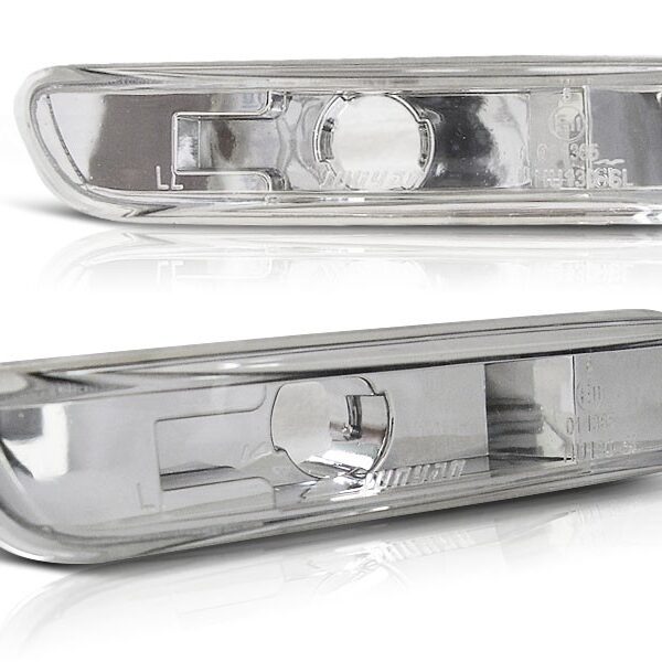 Комплект странични мигачи за BMW серия 3 E46 седан/комби 05.1998-08.2001, E46 купе/кабрио 04.1999-03.2003, E46 компакт 06.2001-2004 с хром основа ляв + десен