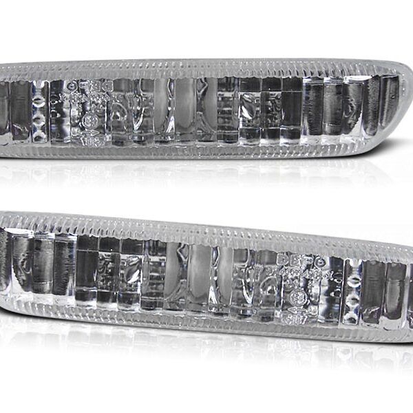 Комплект странични мигачи за BMW серия 3 E46 седан/комби 05.1998-08.2001, E46 купе/кабрио 04.1999-03.2003, E46 компакт 06.2001-2004 с хром основа ляв + десен